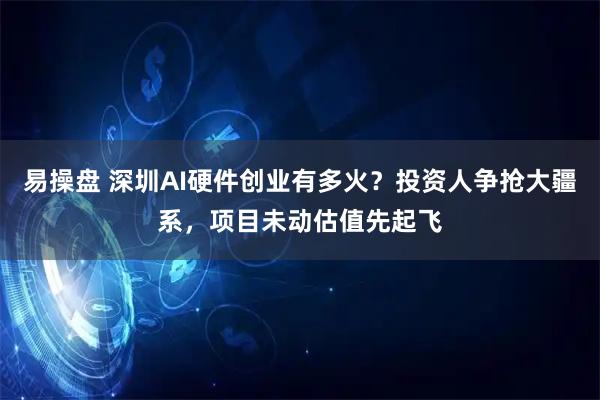 易操盘 深圳AI硬件创业有多火?投资人争抢大疆系,项目未动估值先起飞