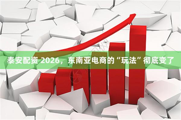 泰安配资 2026，东南亚电商的“玩法”彻底变了