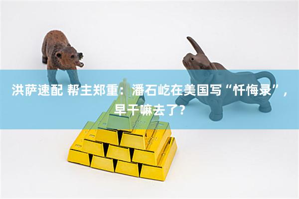 洪萨速配 帮主郑重：潘石屹在美国写“忏悔录”，早干嘛去了？