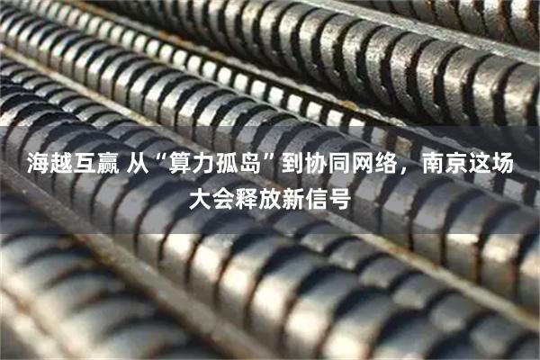 海越互赢 从“算力孤岛”到协同网络，南京这场大会释放新信号